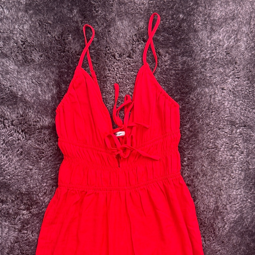 Red Strappy Jumpsuit